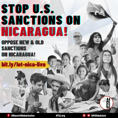 Nicaragua Solidarity Coalition 4.23.2024: Stop New US Economic Warfare Measures against Nicaragua!